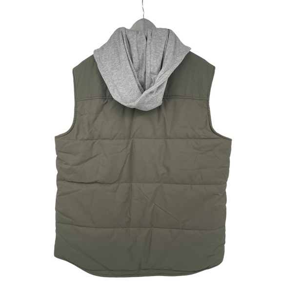 George Men’s Size Large Hooded Vest Jacket sweatshirt lining & hood Green New - Picture 5 of 8